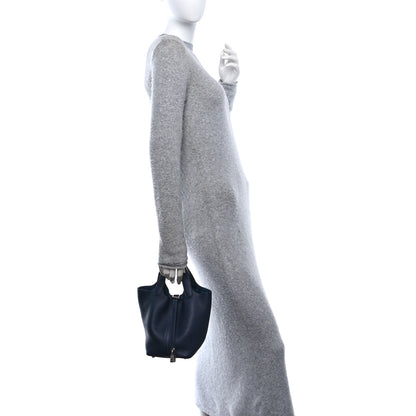 Hermes Taurillon Clemence Picotin Lock 18 PM Bleu Nuit 2 of 13