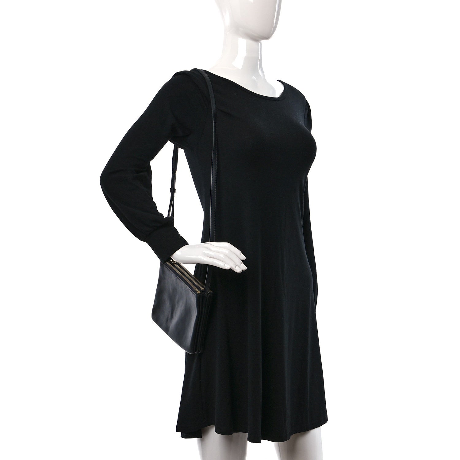 Celine Lambskin Small Trio Crossbody Bag Black 2 of 12
