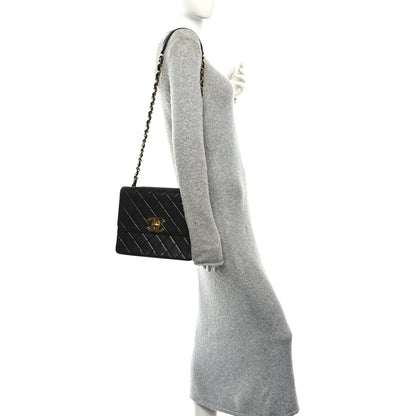 Chanel Lambskin Quilted Single Flap Shoulder Bag Black 2 of 10
