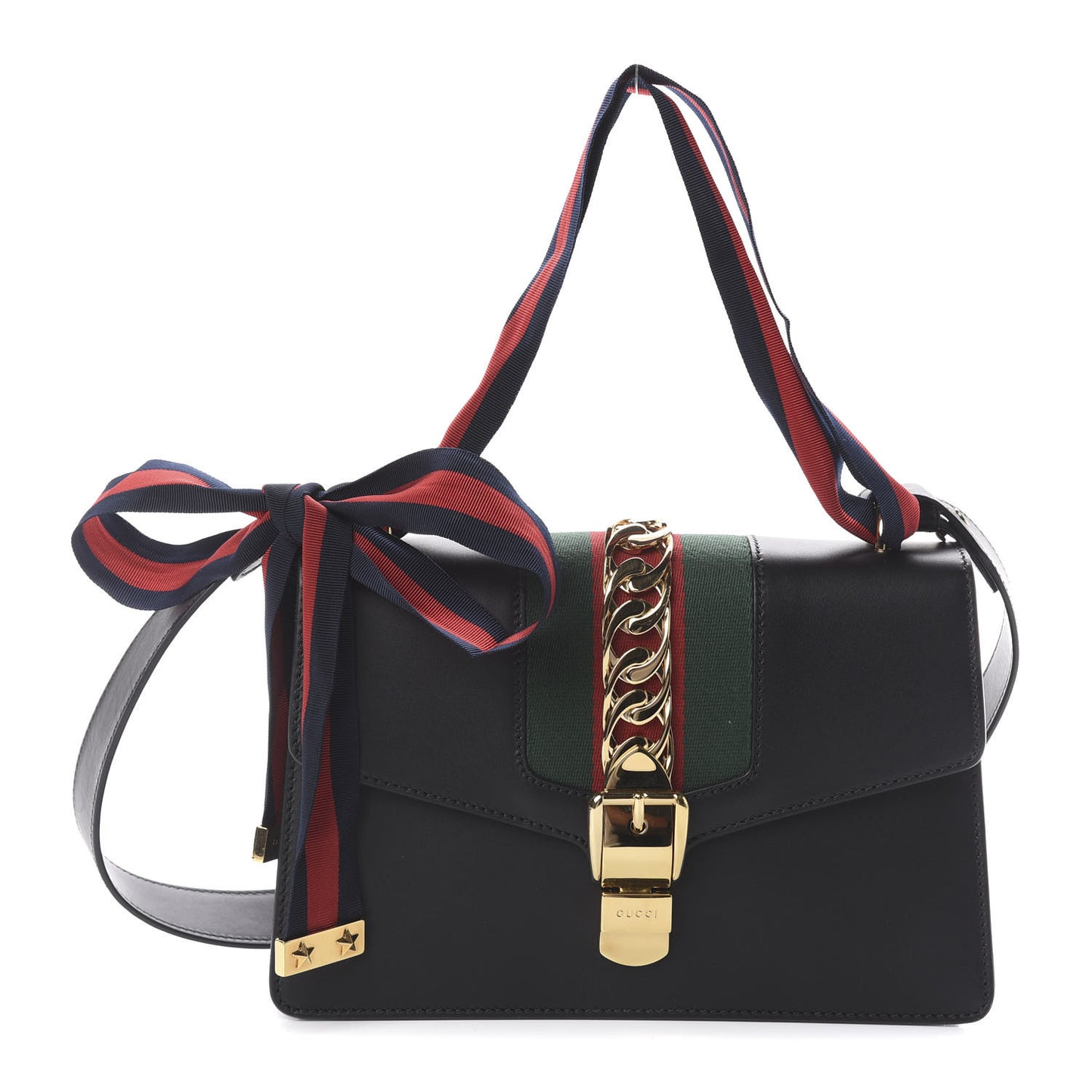 Calfskin Small Sylvie Shoulder Bag Black