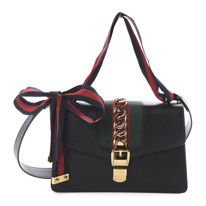 Gucci Calfskin Small Sylvie Shoulder Bag Black 1 of 8