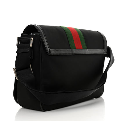 Gucci Techno Canvas Web Flap Messenger Bag Black 3 of 12