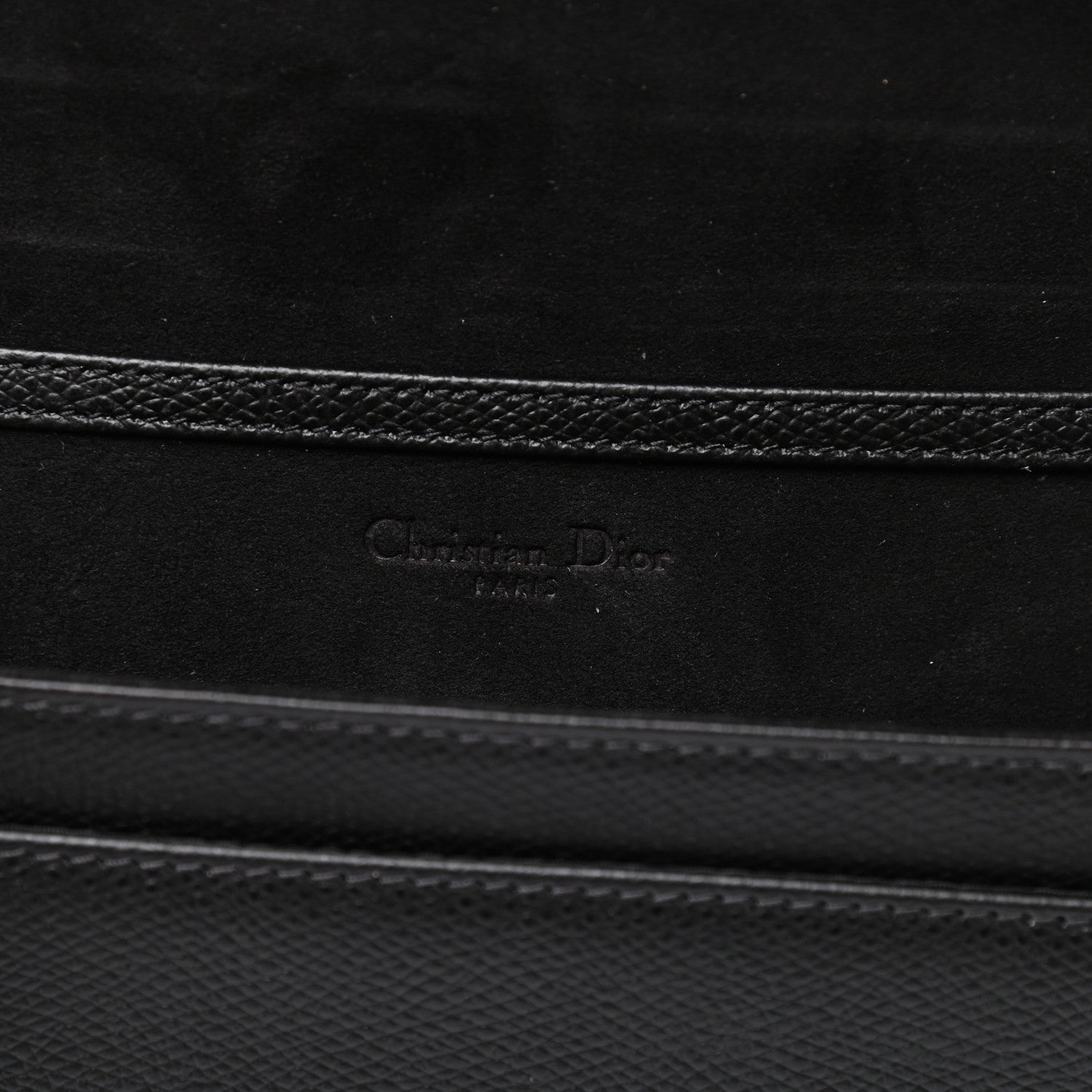 Christian Dior Grained Calfskin Diorama Wallet on Chain Pouch Black 6 of 12