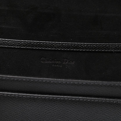 Christian Dior Grained Calfskin Diorama Wallet on Chain Pouch Black 6 of 12