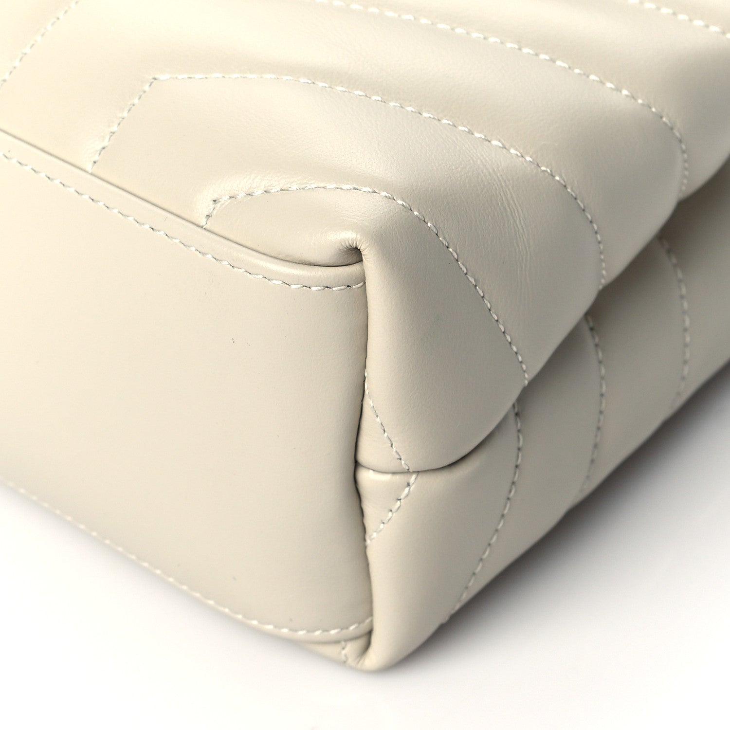 Saint Laurent Calfskin Y Quilted Monogram Small Loulou Chain Satchel Ivory 9 of 9