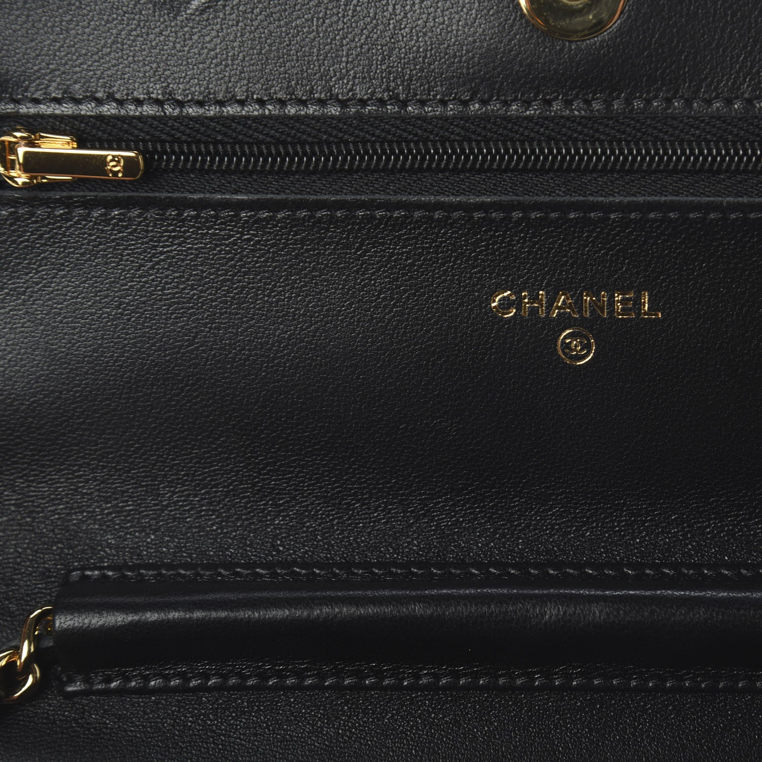 Chanel Lambskin Quilted Wallet On Chain WOC Black 6 of 10