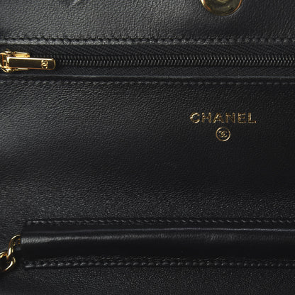 Chanel Lambskin Quilted Wallet On Chain WOC Black 6 of 10