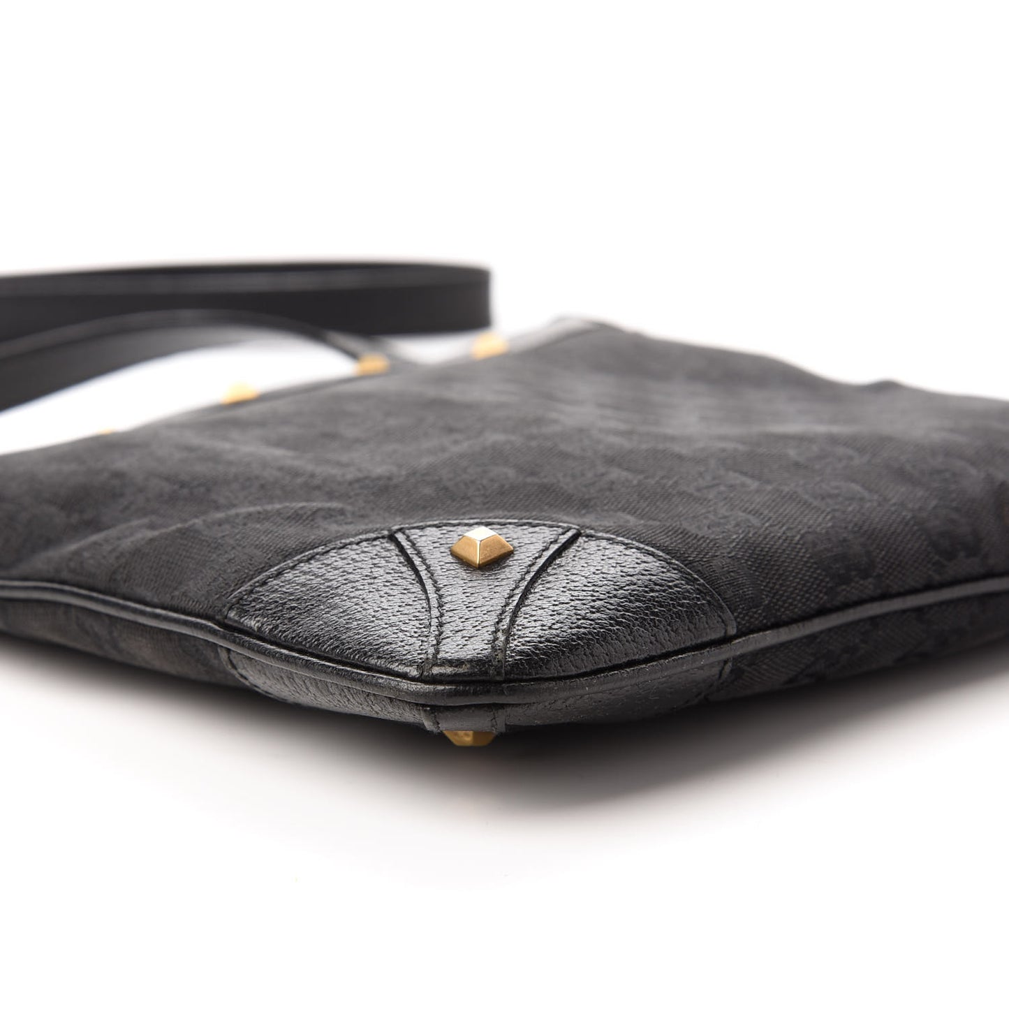 Monogram Studded Messenger Black