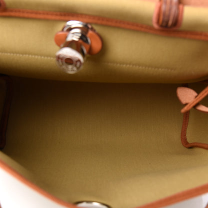 Hermes Military Toile Vache Hunter Herbag Zip Retourne 31 PM Ginger Naturel 6 of 12
