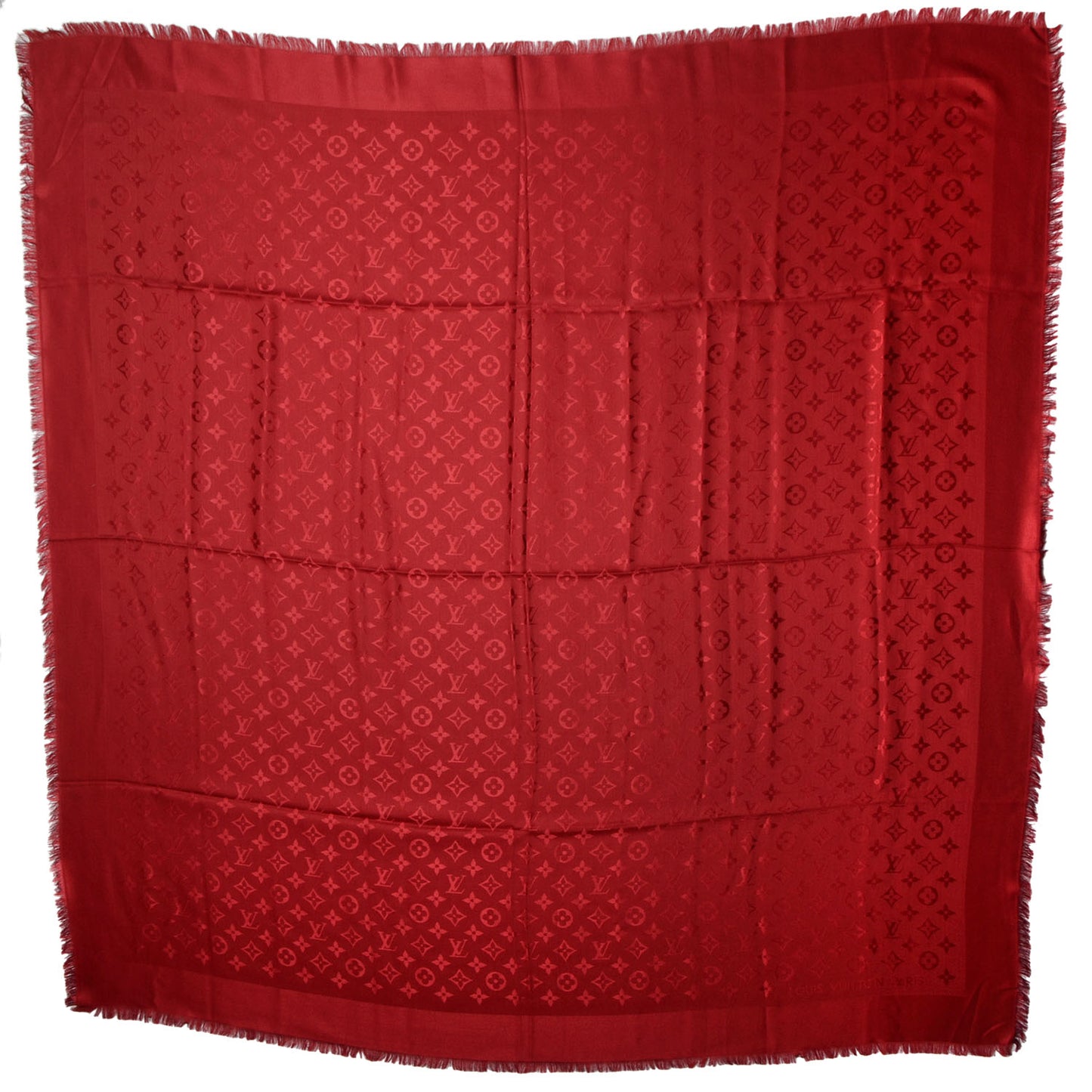 Silk Wool Monogram Shawl Pomme D'Amour