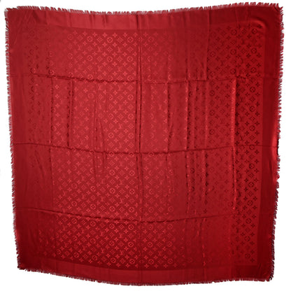 Louis Vuitton Silk Wool Monogram Shawl Pomme D'Amour 3 of 5
