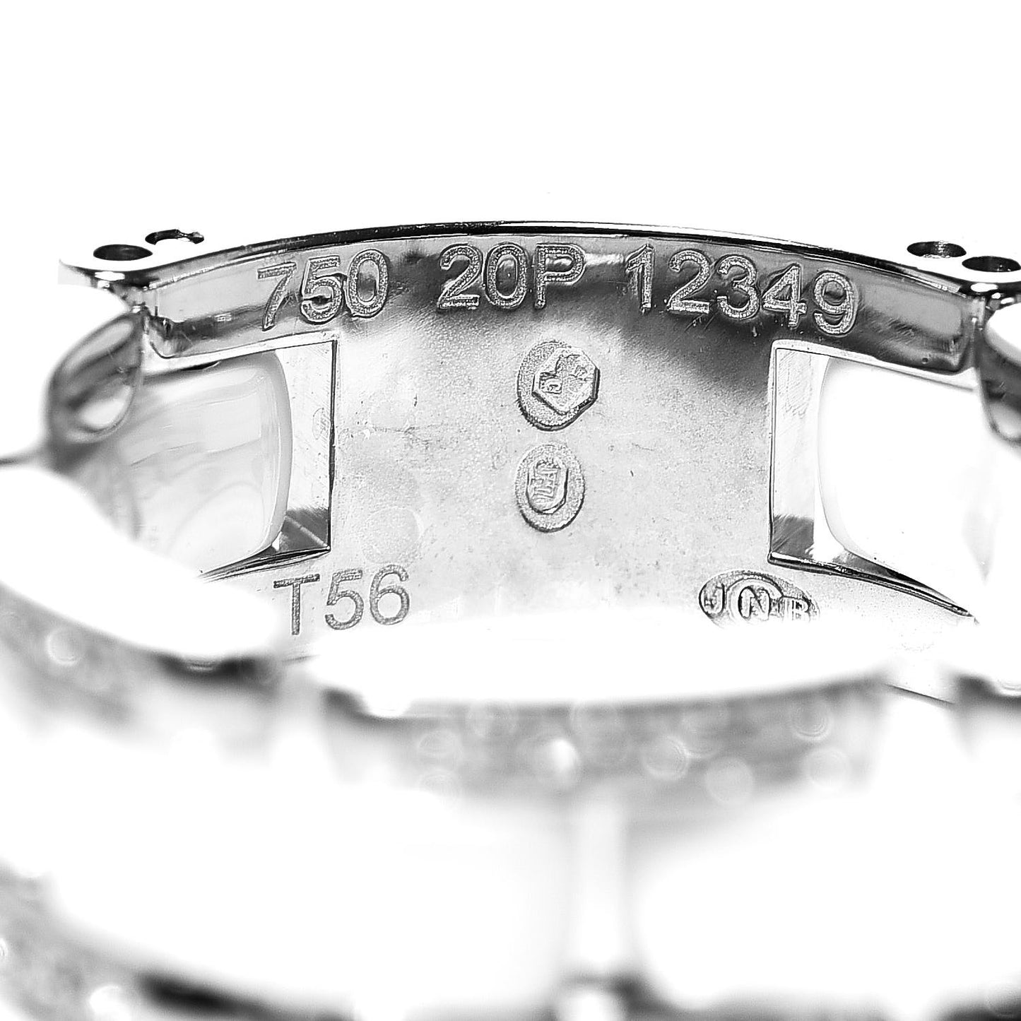 18K White Gold Ceramic Diamond Medium Ultra Ring White 56 7.5