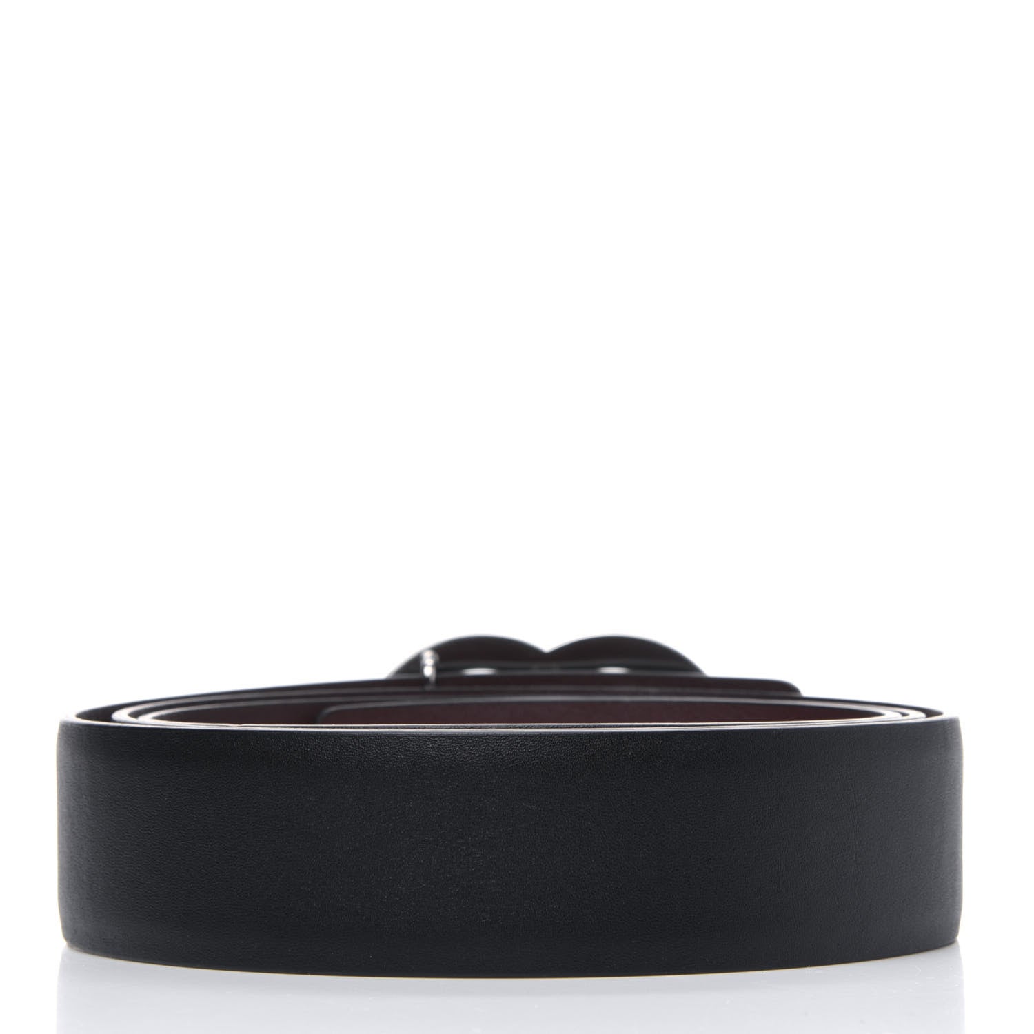 Chanel Calfskin CC Reversible Belt 95 Black Burgundy 3 of 5