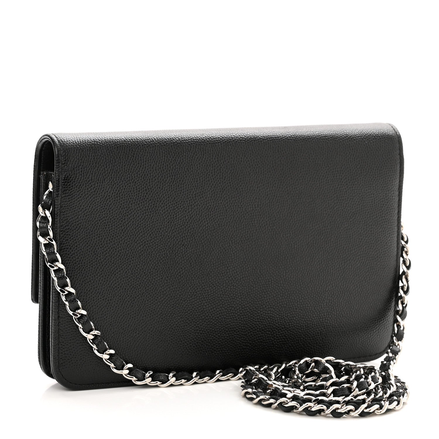 Chanel Caviar Sevruga Wallet On Chain WOC Black 3 of 15