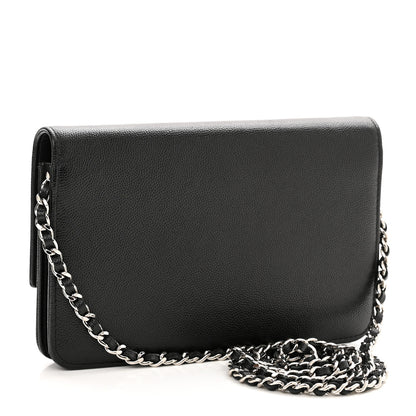 Chanel Caviar Sevruga Wallet On Chain WOC Black 3 of 15