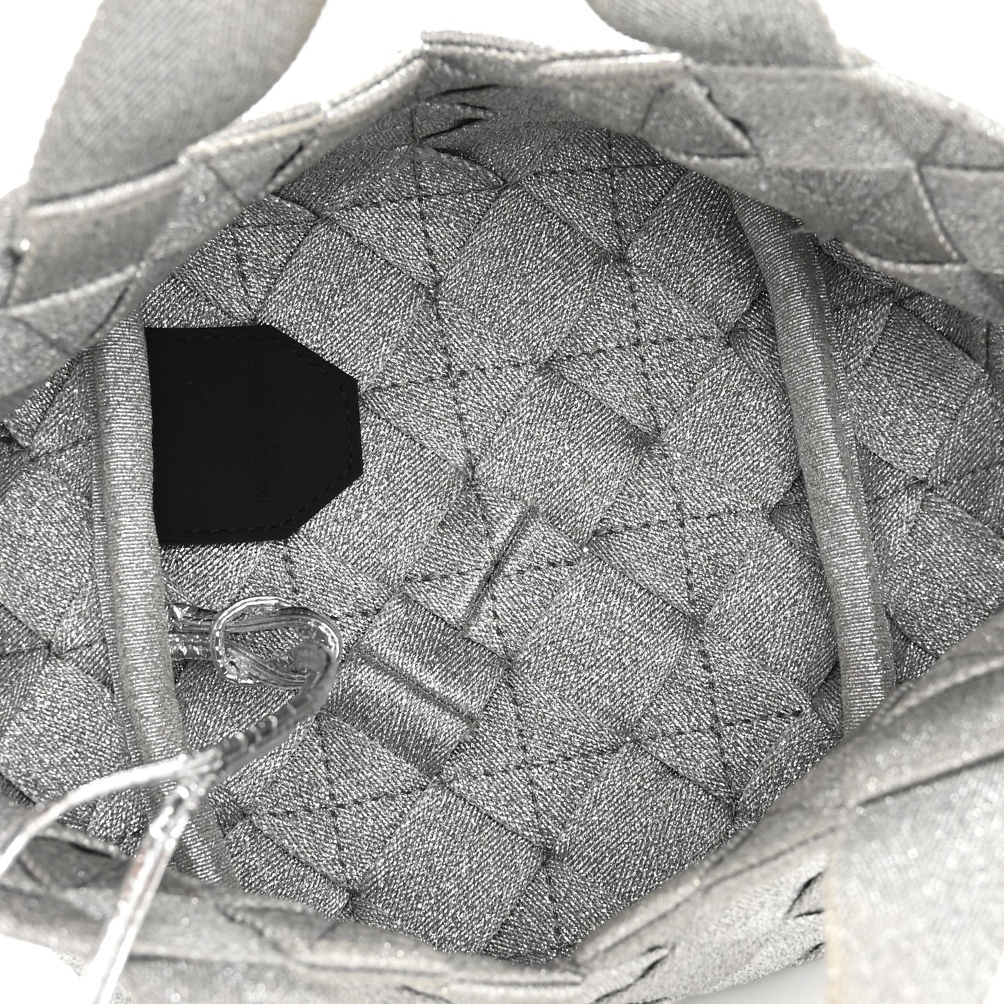 Webbing Maxi Intrecciato Mini Cassette Tote Silver