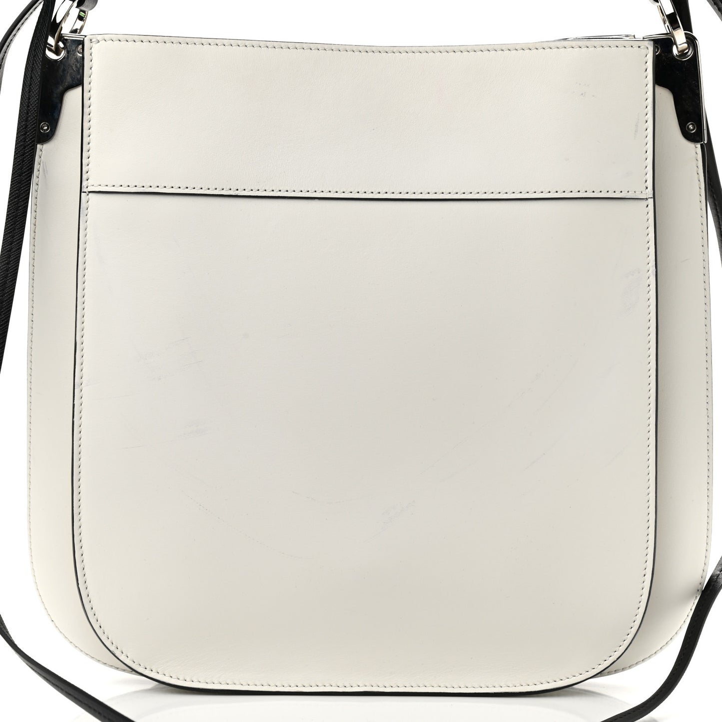 City Calfskin Small Margit Bag White Black