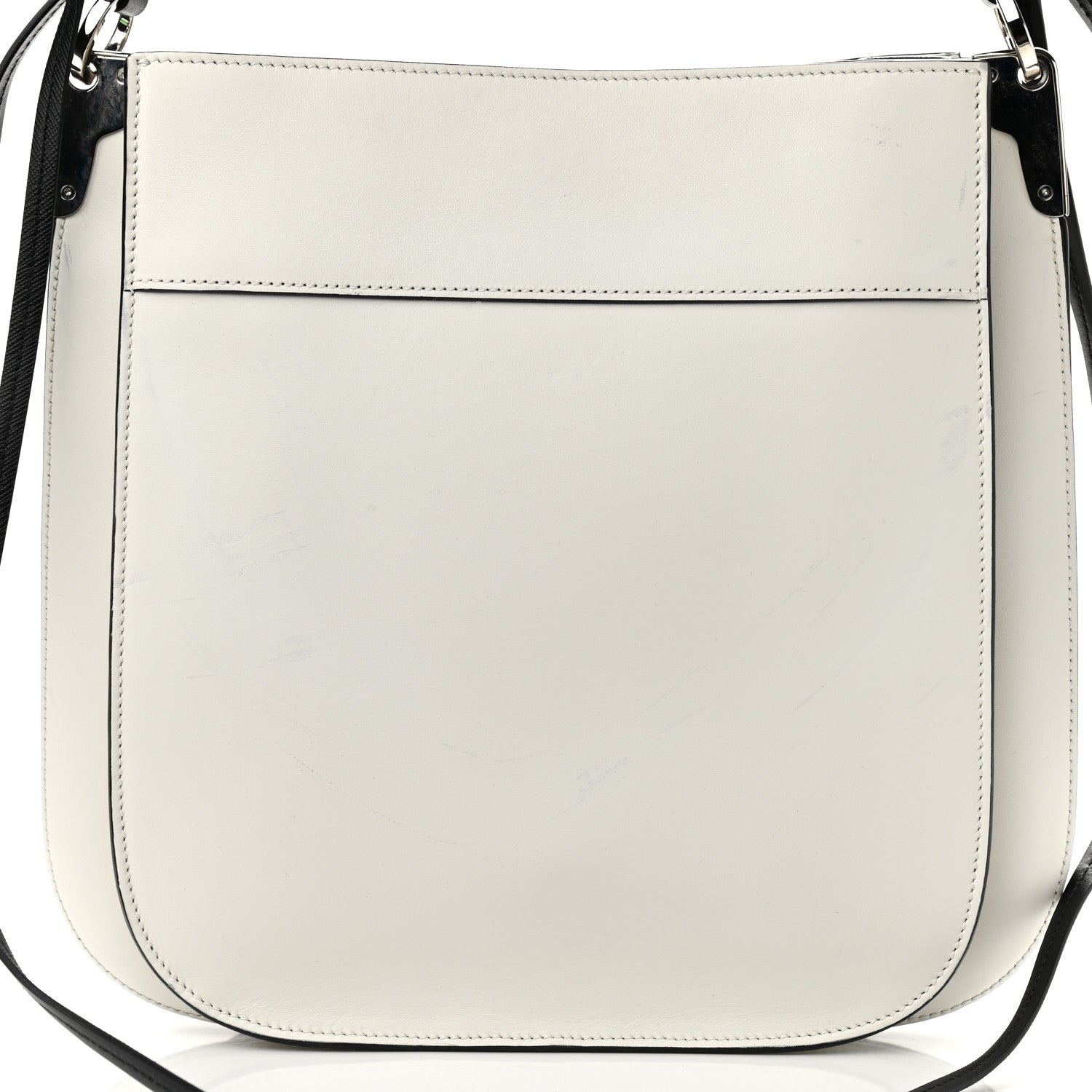 Prada City Calfskin Small Margit Bag White Black 11 of 11