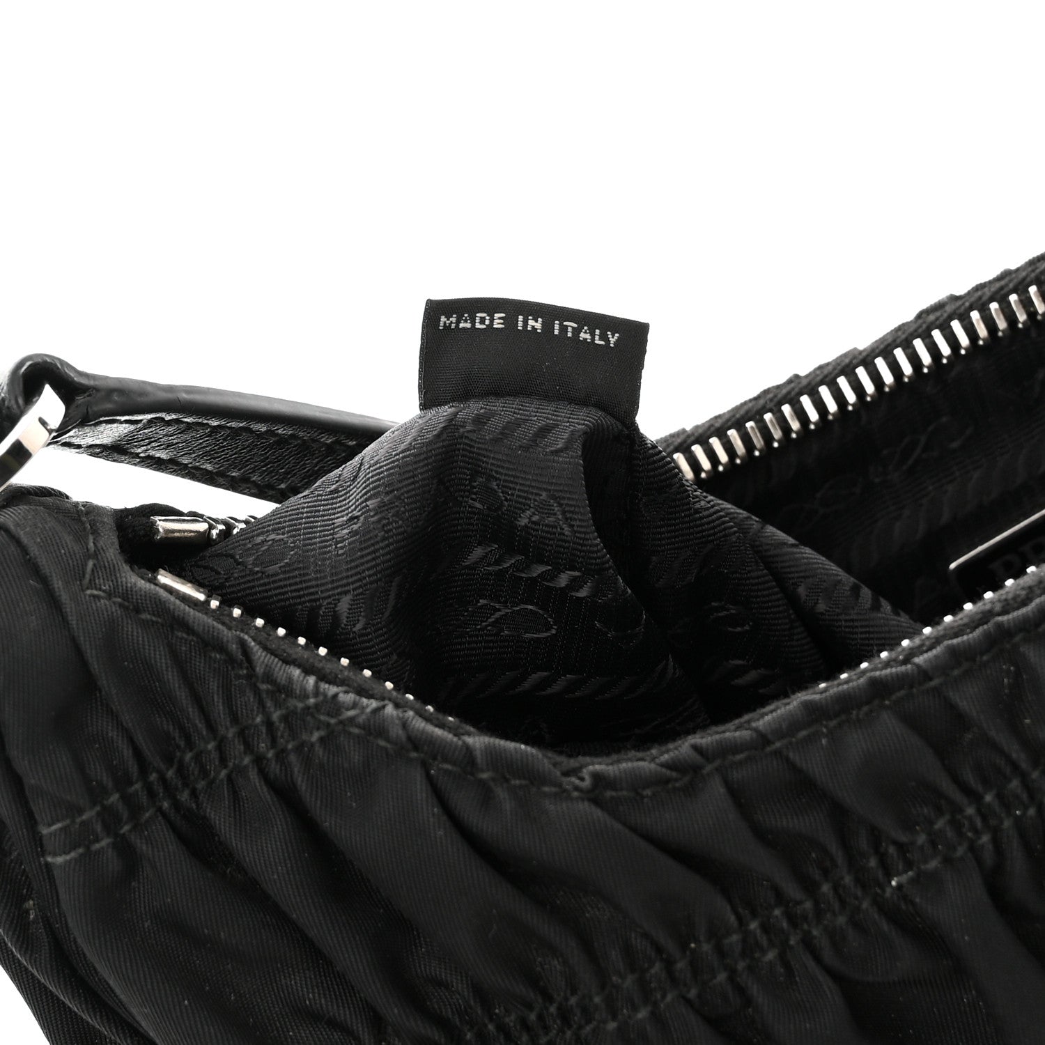 Prada Tessuto Nylon Gaufre Shoulder Bag Black 6 of 10