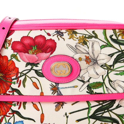 Gucci Canvas Flora Floral Shoulder Bag White Fuchsia Fluo 10 of 10