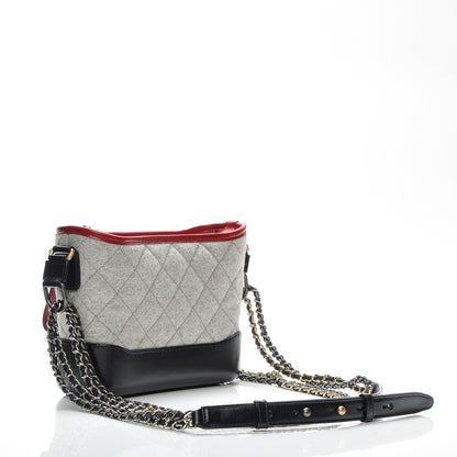 Chanel Wool Calfskin Quilted Small Gabrielle Hobo Navy 3 of 8