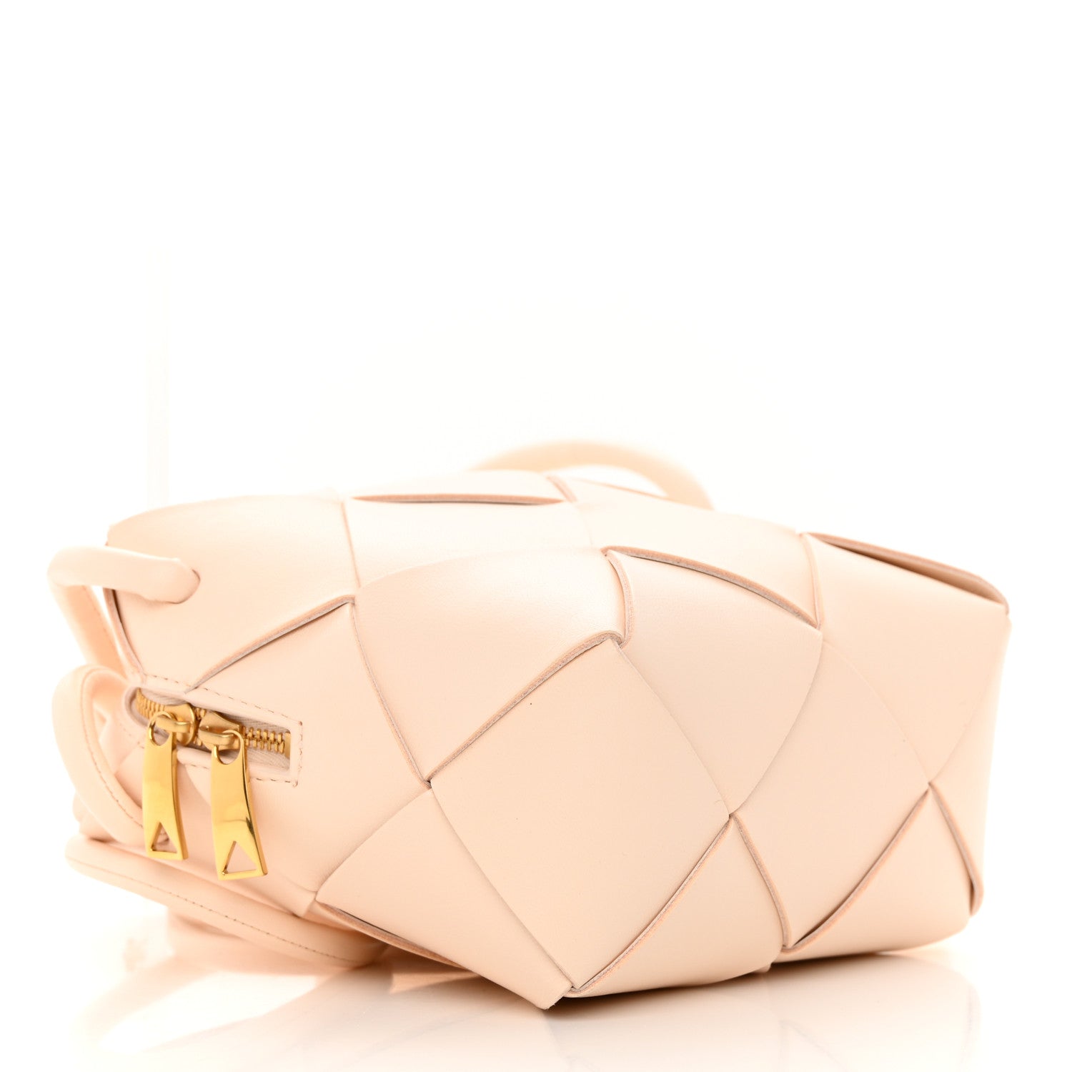 Bottega Veneta Lambskin Maxi Intrecciato Mini Cassette Camera Bag Macaroon 4 of 9
