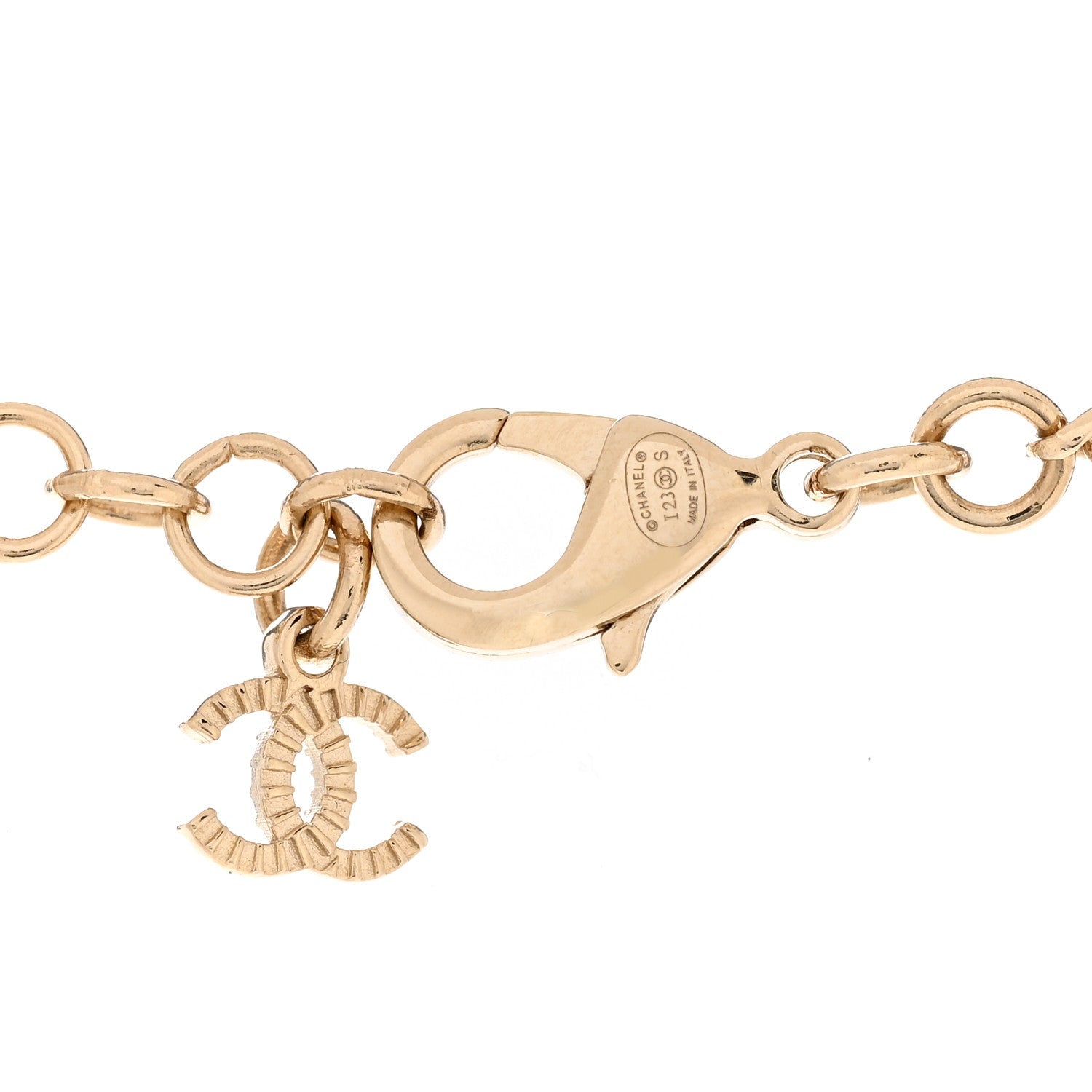 Chanel Crystal CC Pendant Necklace Gold 5 of 7