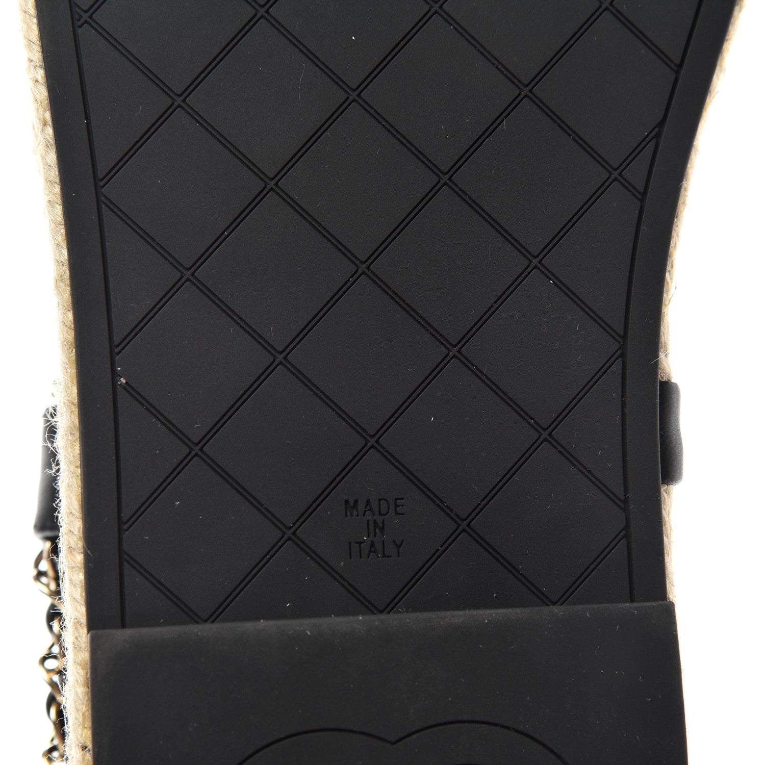 Chanel Lambskin Chain CC Thong Espadrille Sandals 38 Black 9 of 11