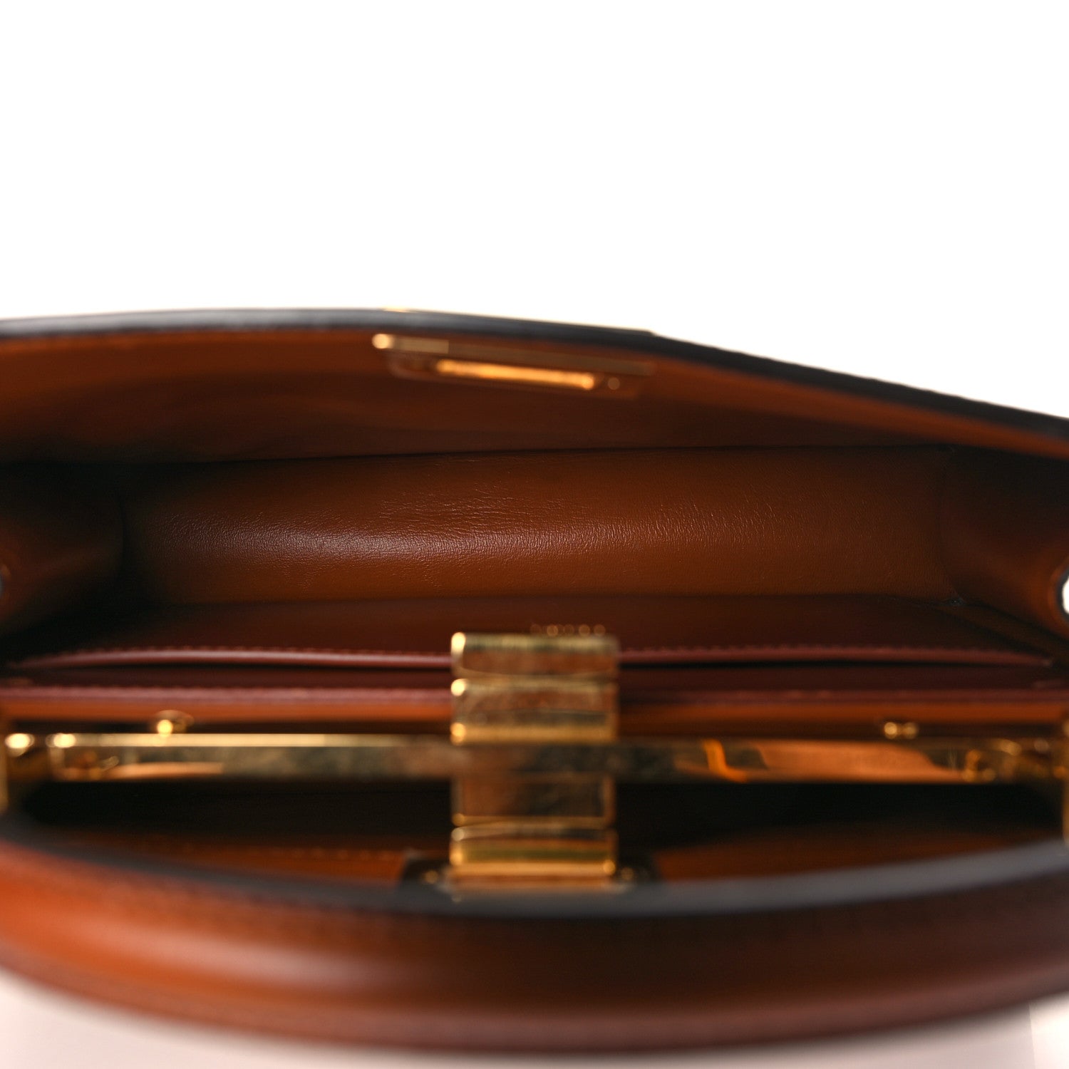 Fendi Vitello King Tamponato Medium Peekaboo I SEE U East West Satchel Cuoio 5 of 10