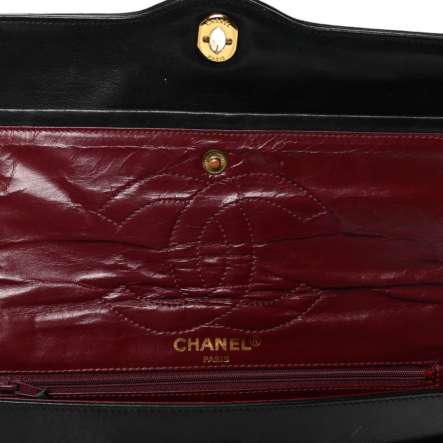 Lambskin Quilted Medium Double Flap Black