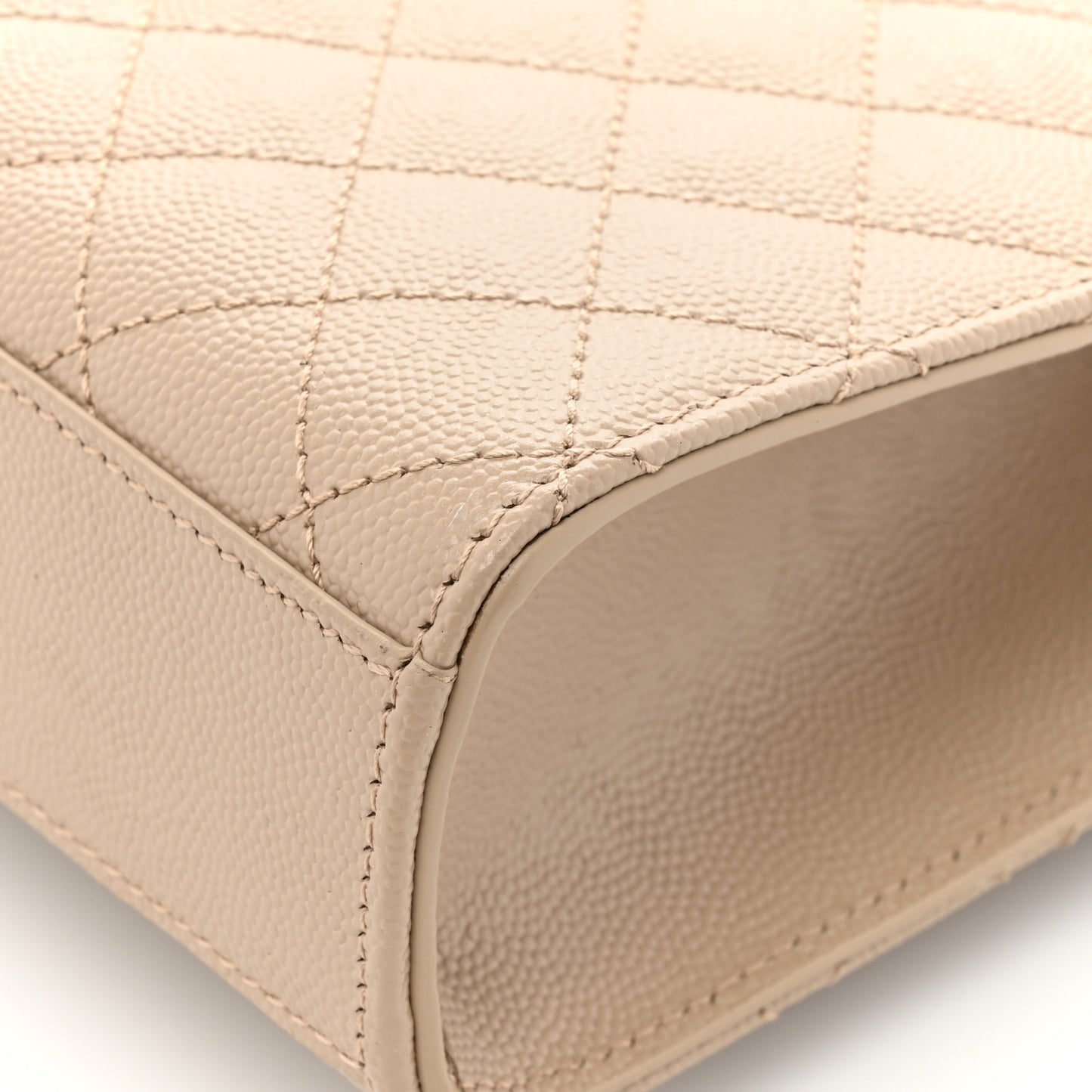 Grain De Poudre Textured Mixed Matelasse Medium Triquilt Monogram Satchel Dark Beige