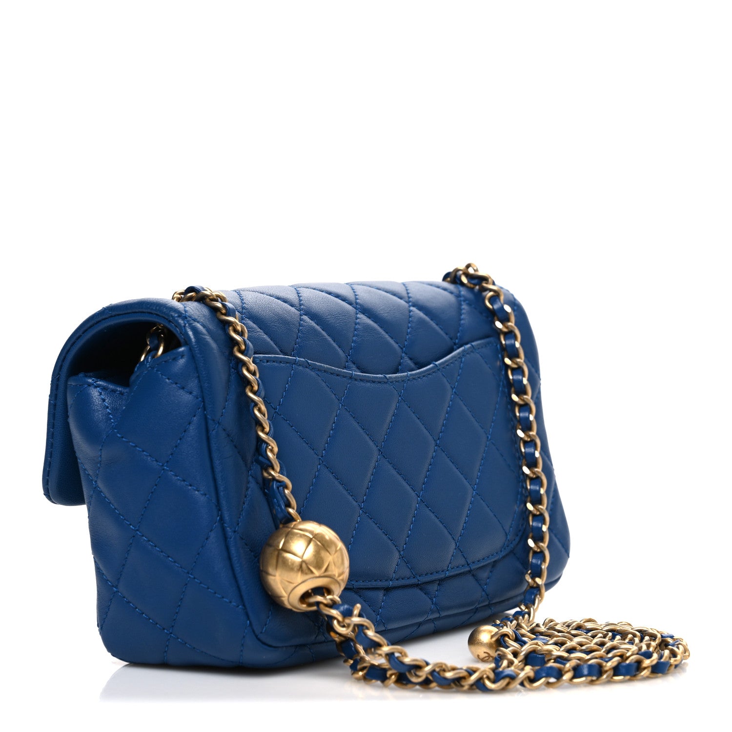 Chanel Lambskin Quilted Pearl Crush Mini Rectangular Flap Blue 3 of 10