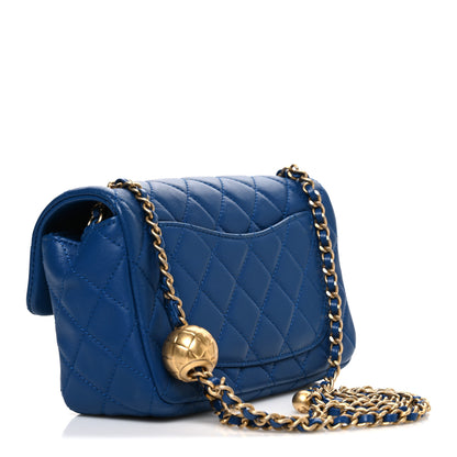 Chanel Lambskin Quilted Pearl Crush Mini Rectangular Flap Blue 3 of 10