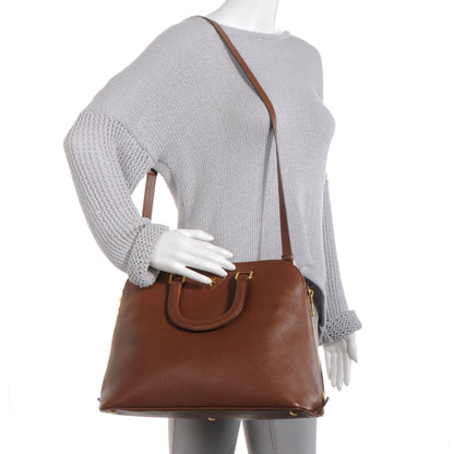 Prada Saffiano Cuir Top Handle Dome Tote Palissandro 2 of 10