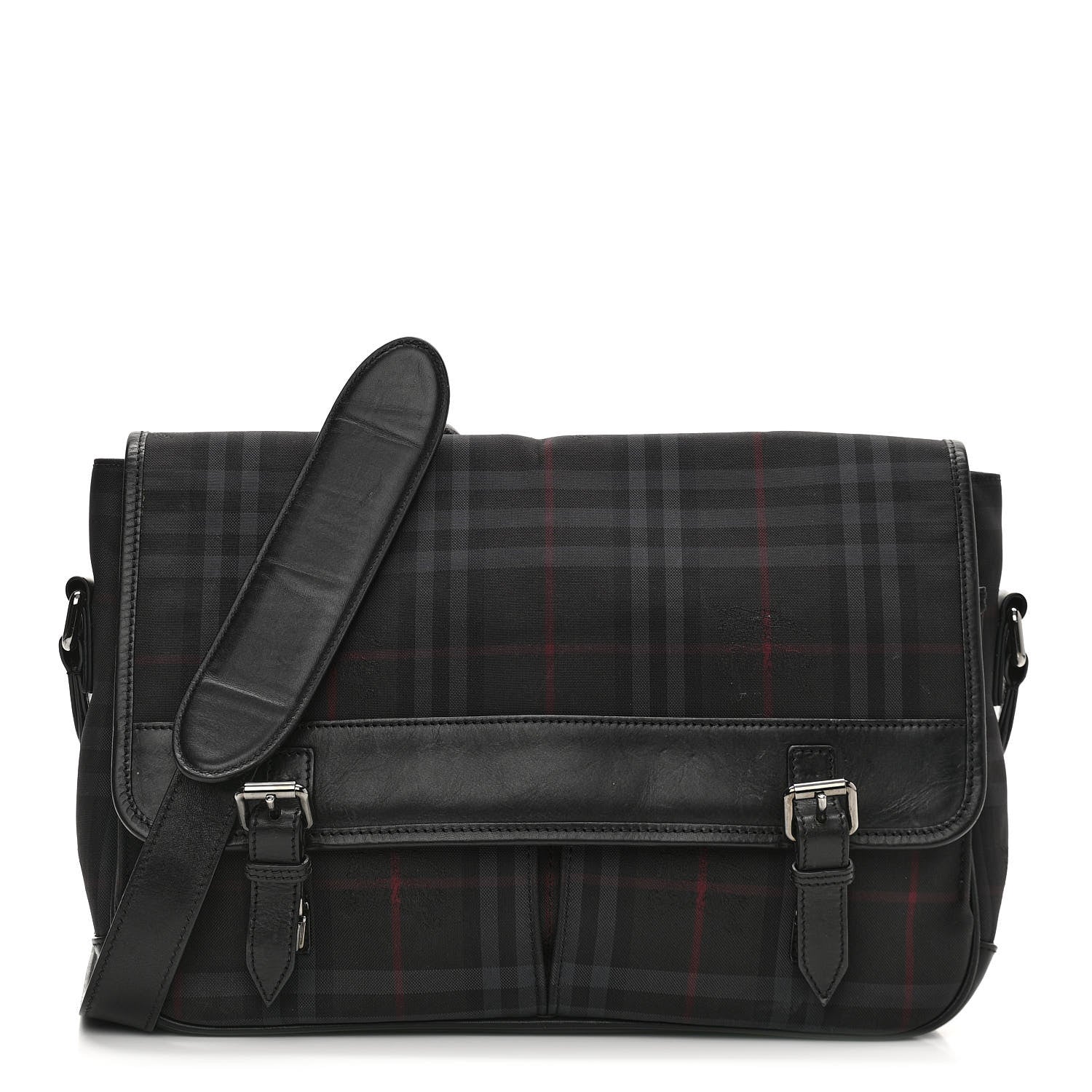 Burberry Nylon Smoked Check Messenger Bag 1 of 10