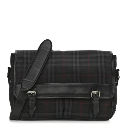 Burberry Nylon Smoked Check Messenger Bag 1 of 10