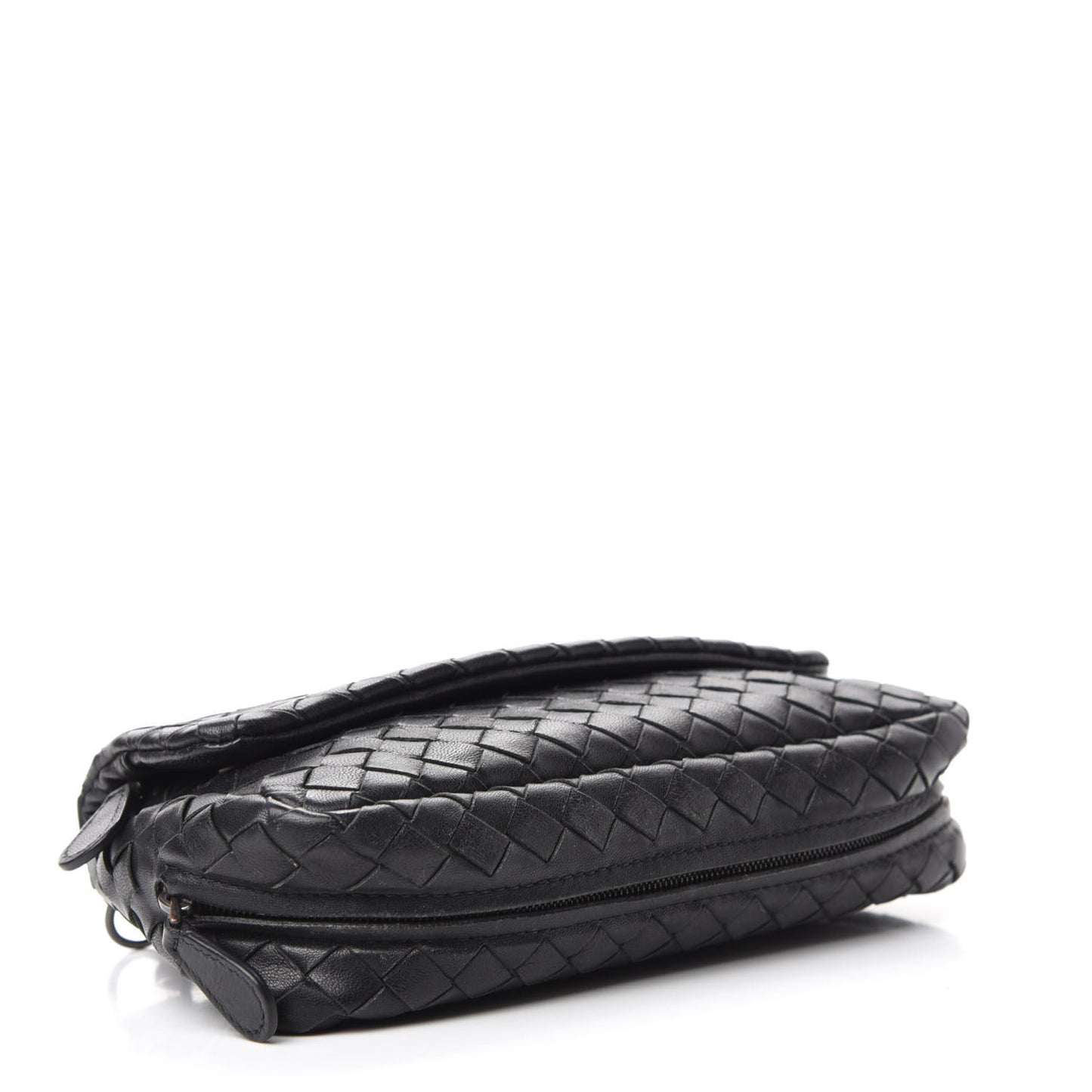 Nappa Intrecciato Mini Chain Messenger Black