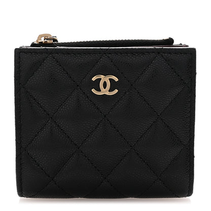 Chanel Caviar Quilted CC Zip Compact Wallet Black 1 of 9