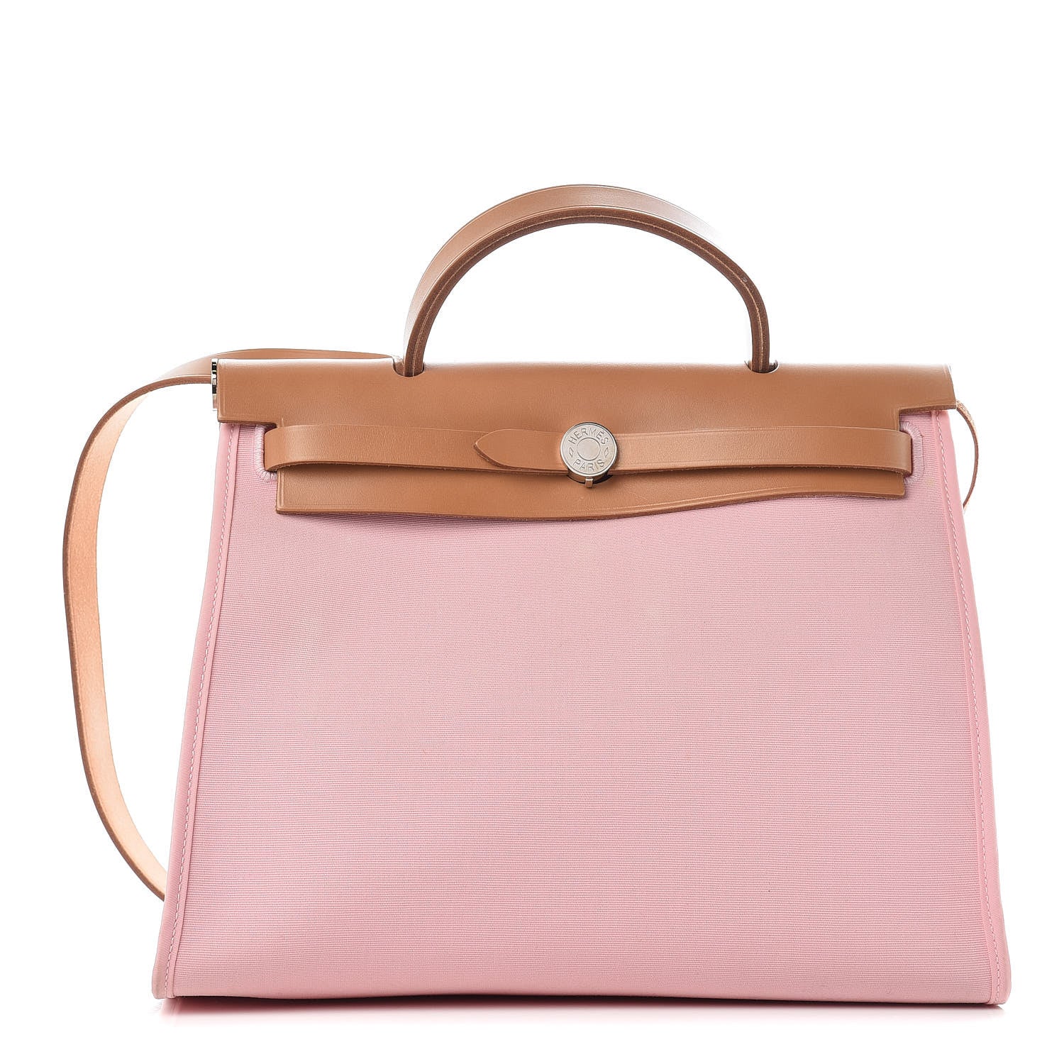Hermes Vache Hunter Toile Herbag Zip 31 PM Rose Sakura 3 of 12