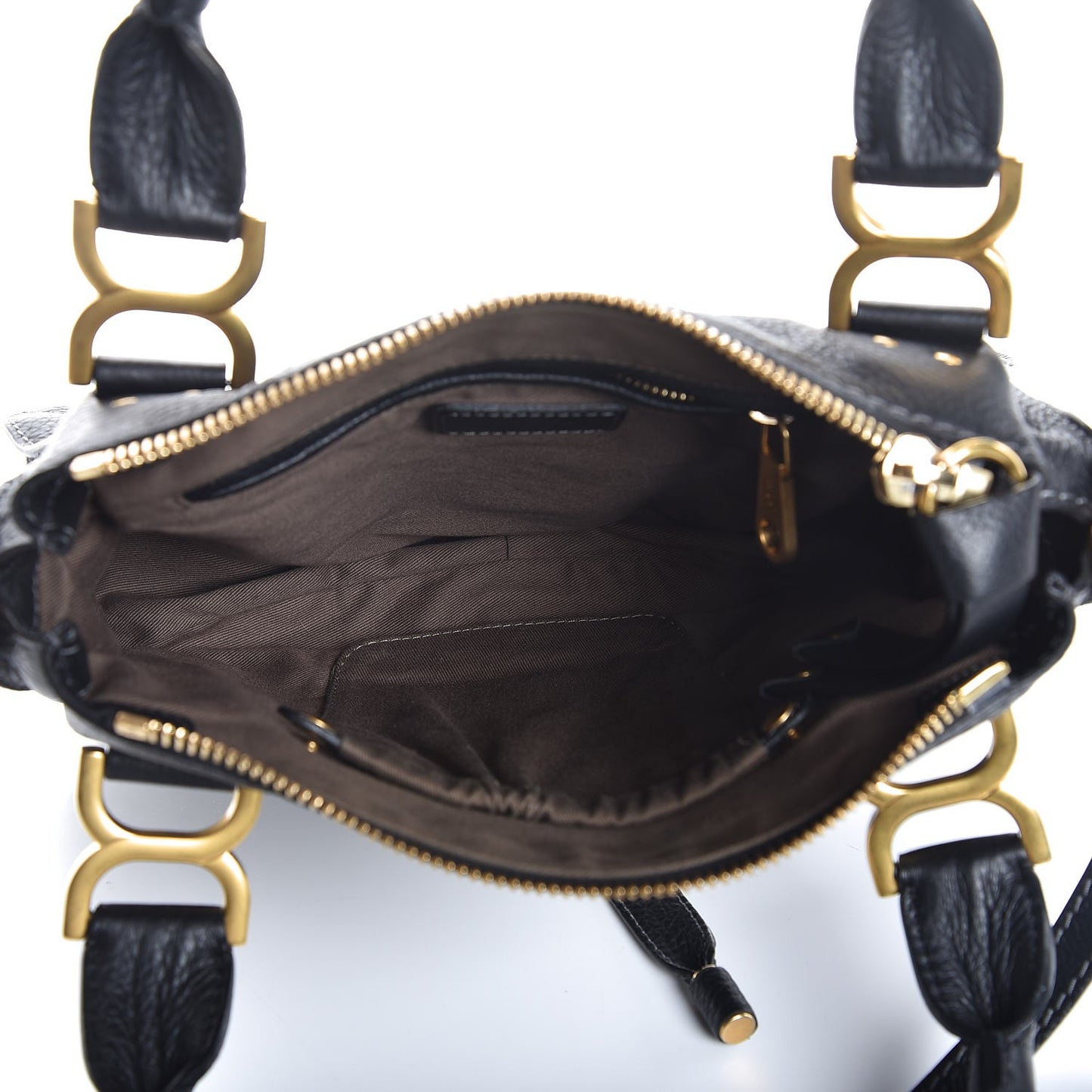 Calfskin Small Marcie Satchel Black
