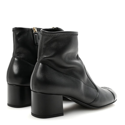 Chanel Stretch Lambskin Cap Toe CC Short Boots 40 Black 5 of 9