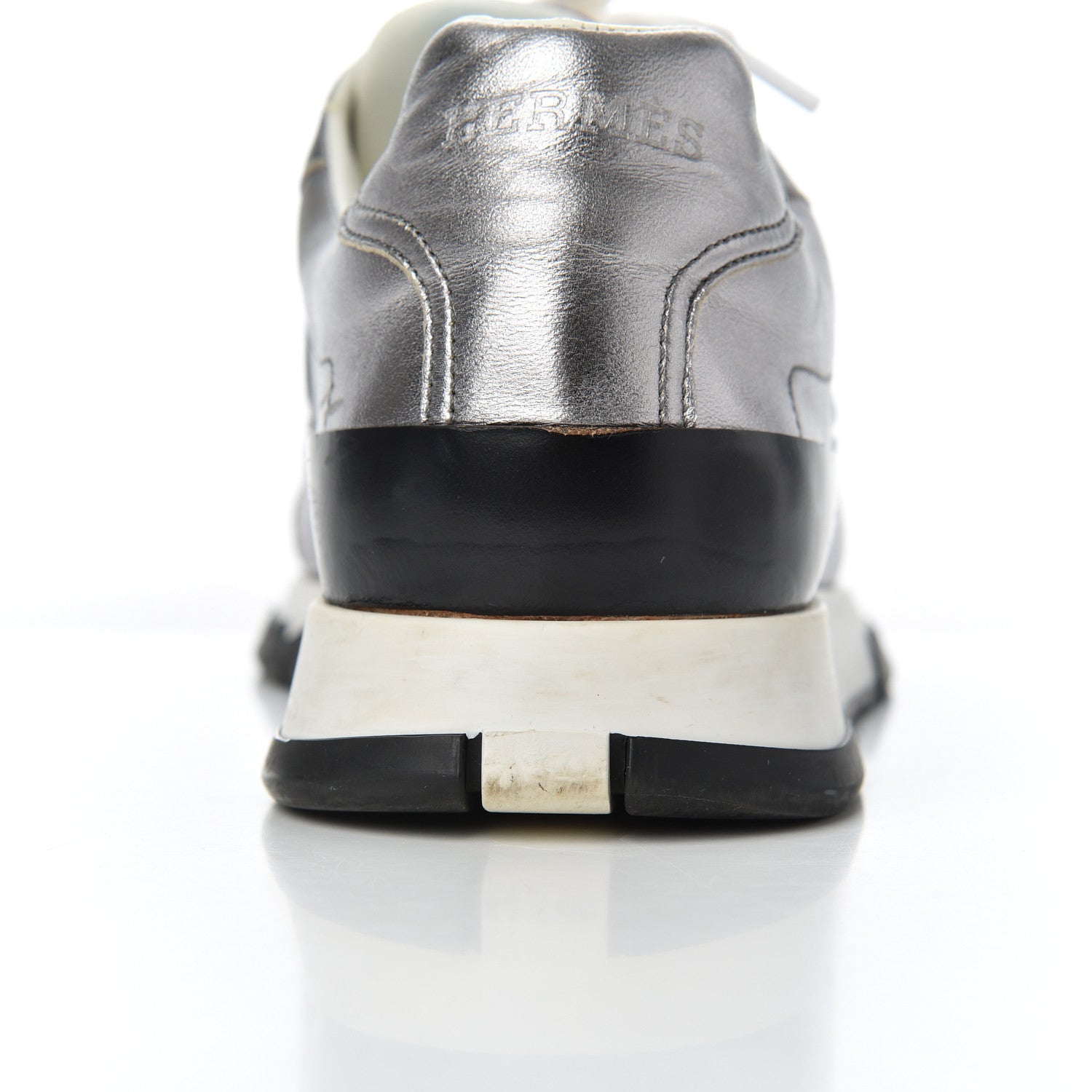 Hermes Metallic Nappa Womens Trail Sneakers 37 Gris Argente 15 of 22