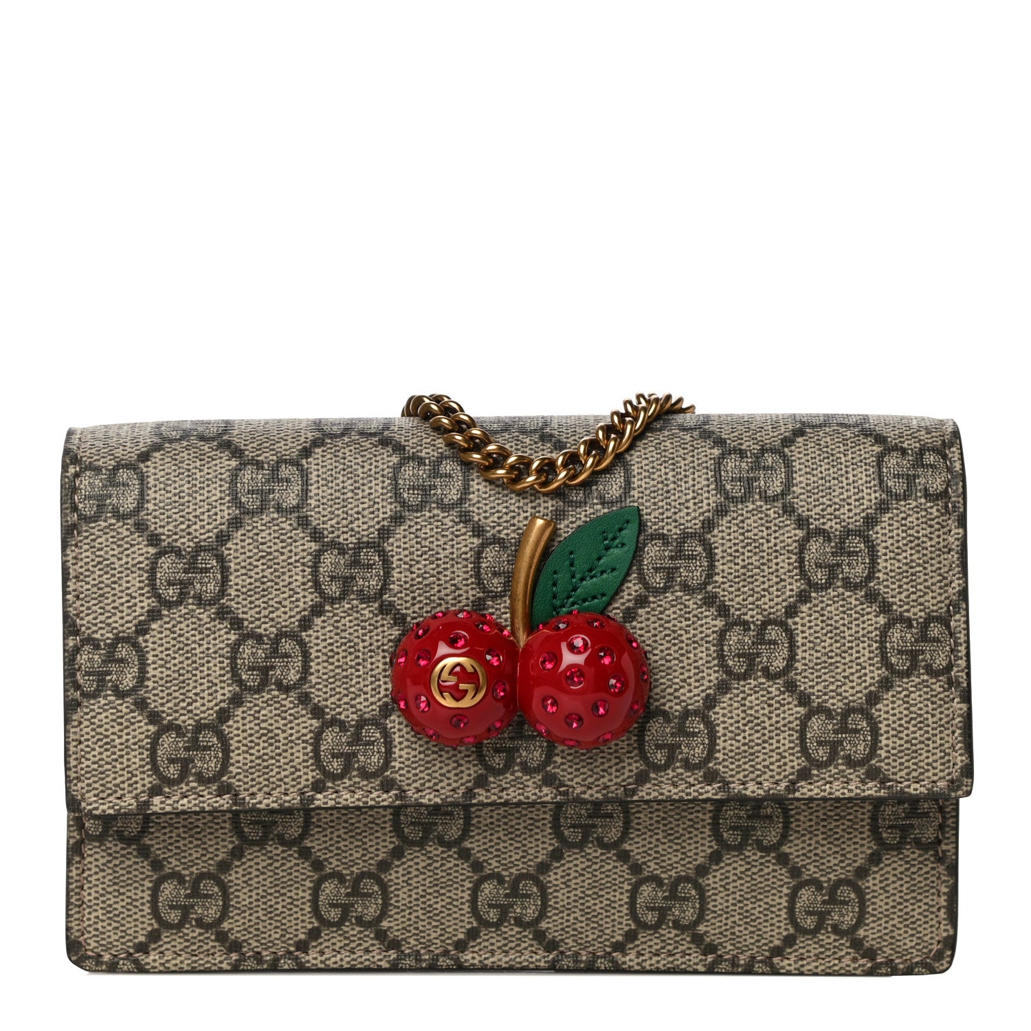 Gucci GG Supreme Monogram Mini Cherry Chain Bag 1 of 9