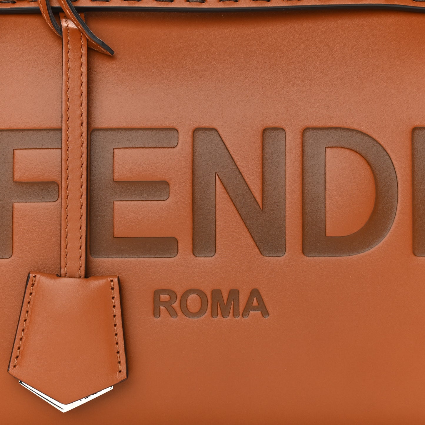Vitello King Logo Embossed Medium By The Way Boston Bag Cuoio