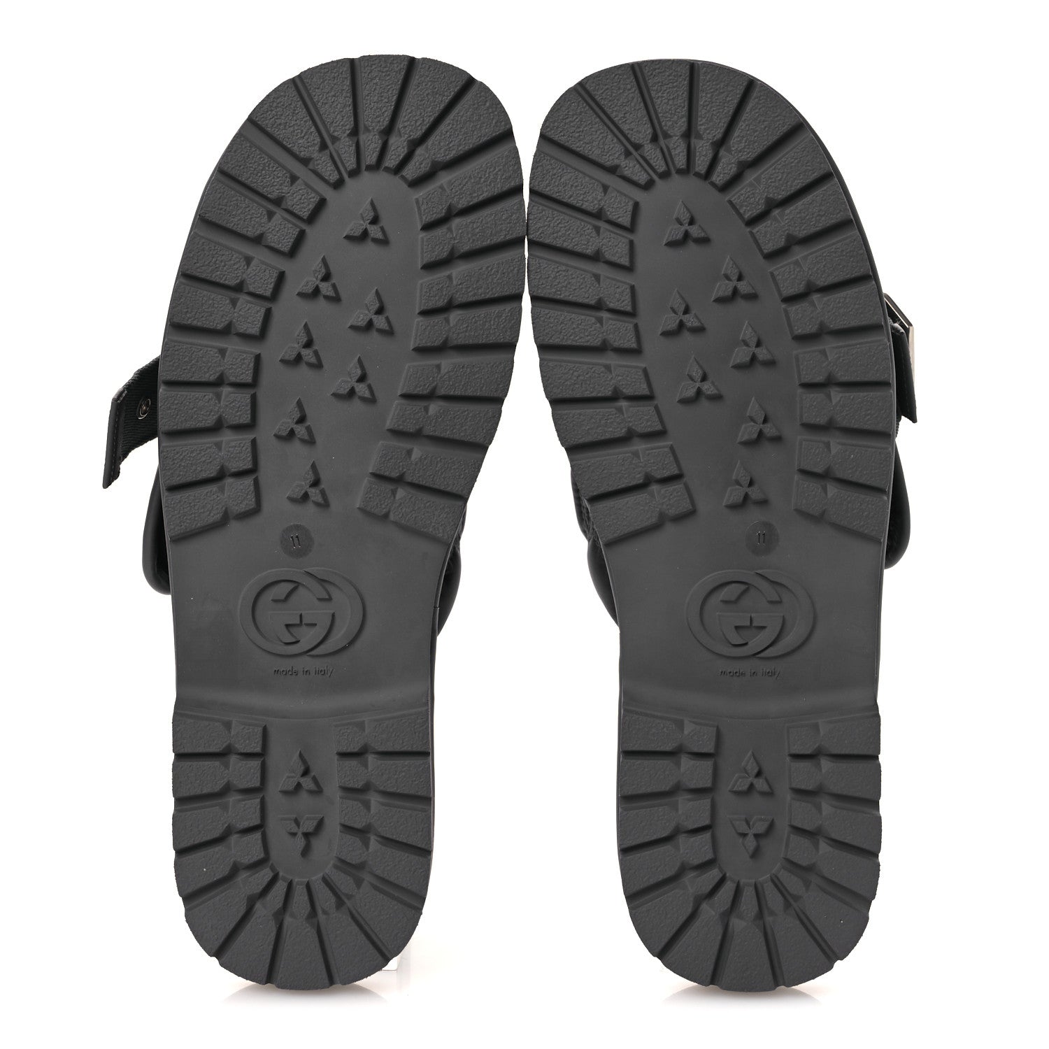 Gucci Nylon Calfskin GG Matelasse Mens Slide Sandals 11 Blue Grey 7 of 10