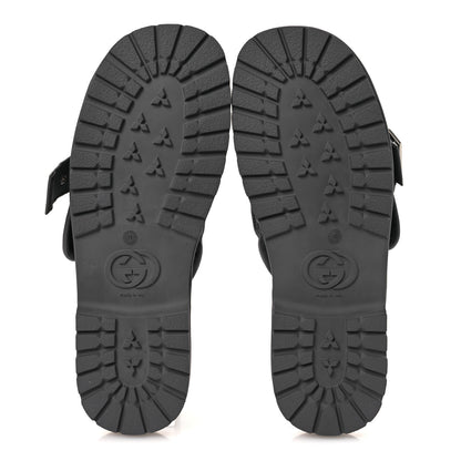 Gucci Nylon Calfskin GG Matelasse Mens Slide Sandals 11 Blue Grey 7 of 10