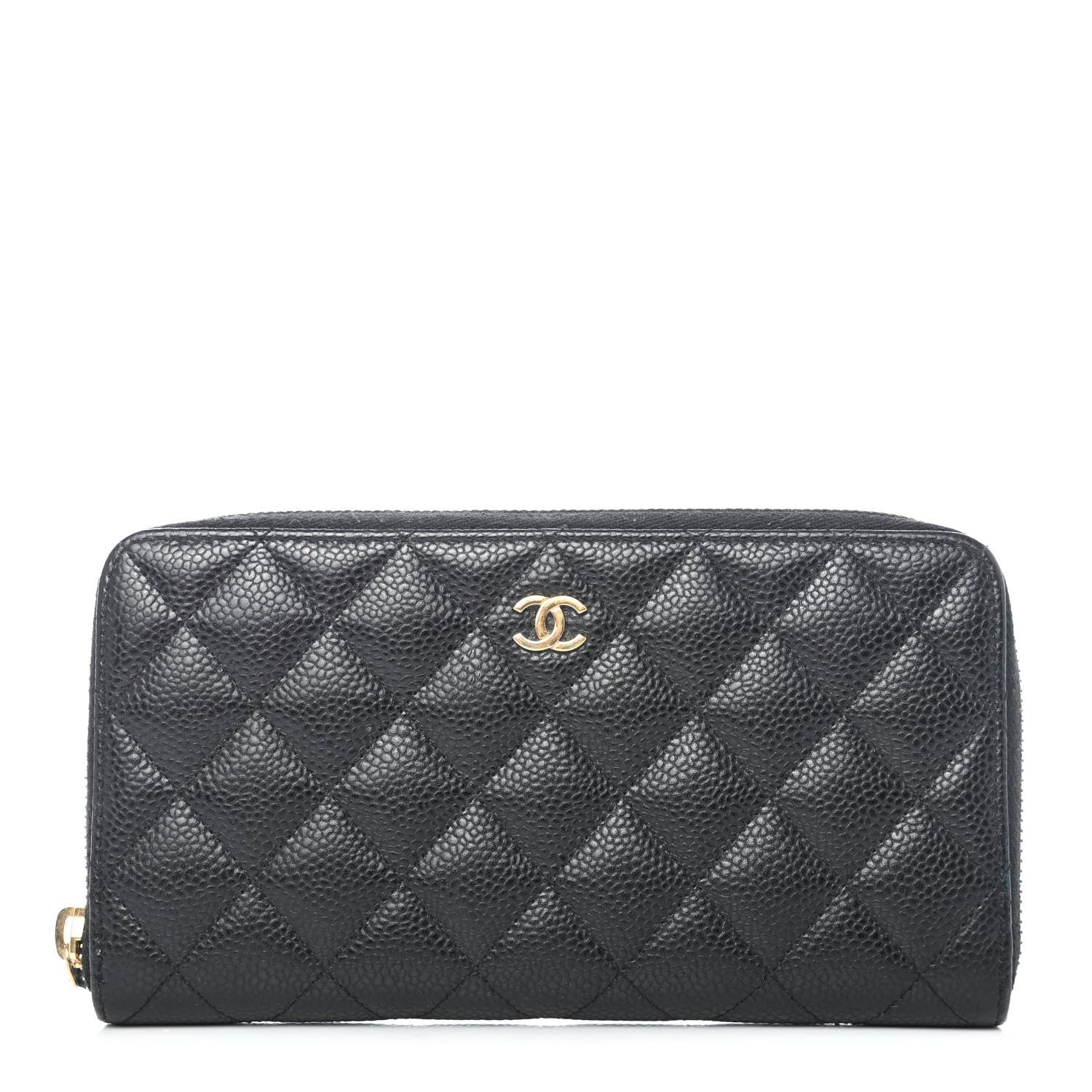 Chanel Caviar Quilted Large Gusset Zip Around Wallet Black 1 of 4
