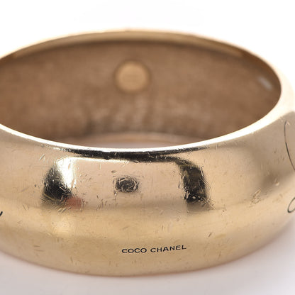 Chanel Wide L'Elegence French Quote Bangle Gold 5 of 6