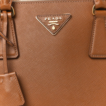 Prada Saffiano Small Galleria Double Zip Tote Caramel 8 of 10