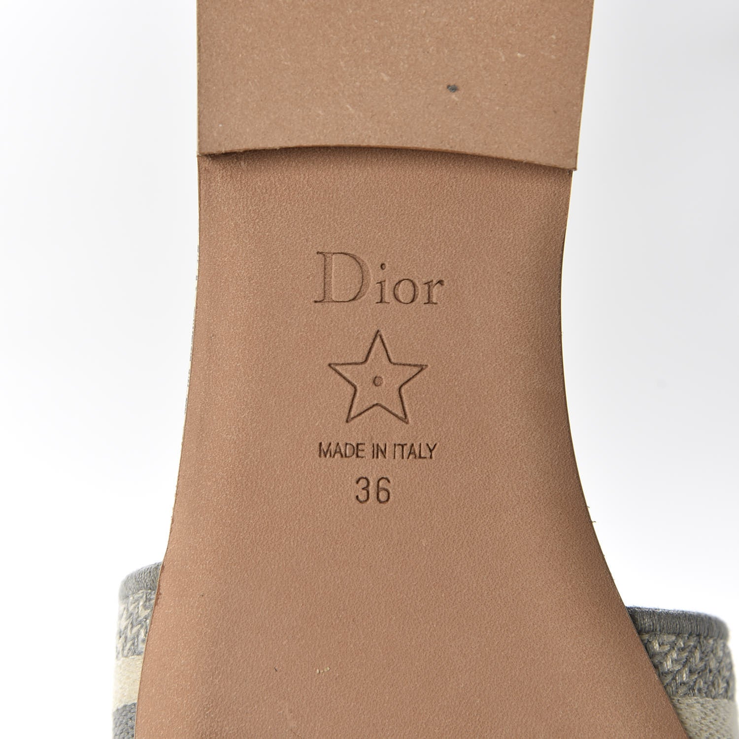 Christian Dior Canvas Toile de Jouy Embroidered Dway Flat Slide Sandals 36 Grey Stone 9 of 11